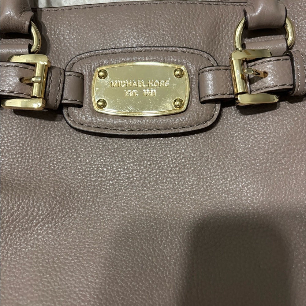 Michael Kors Brown Leather Tote Bag Crossbody Shoulder Purse - Picture 3 of 10